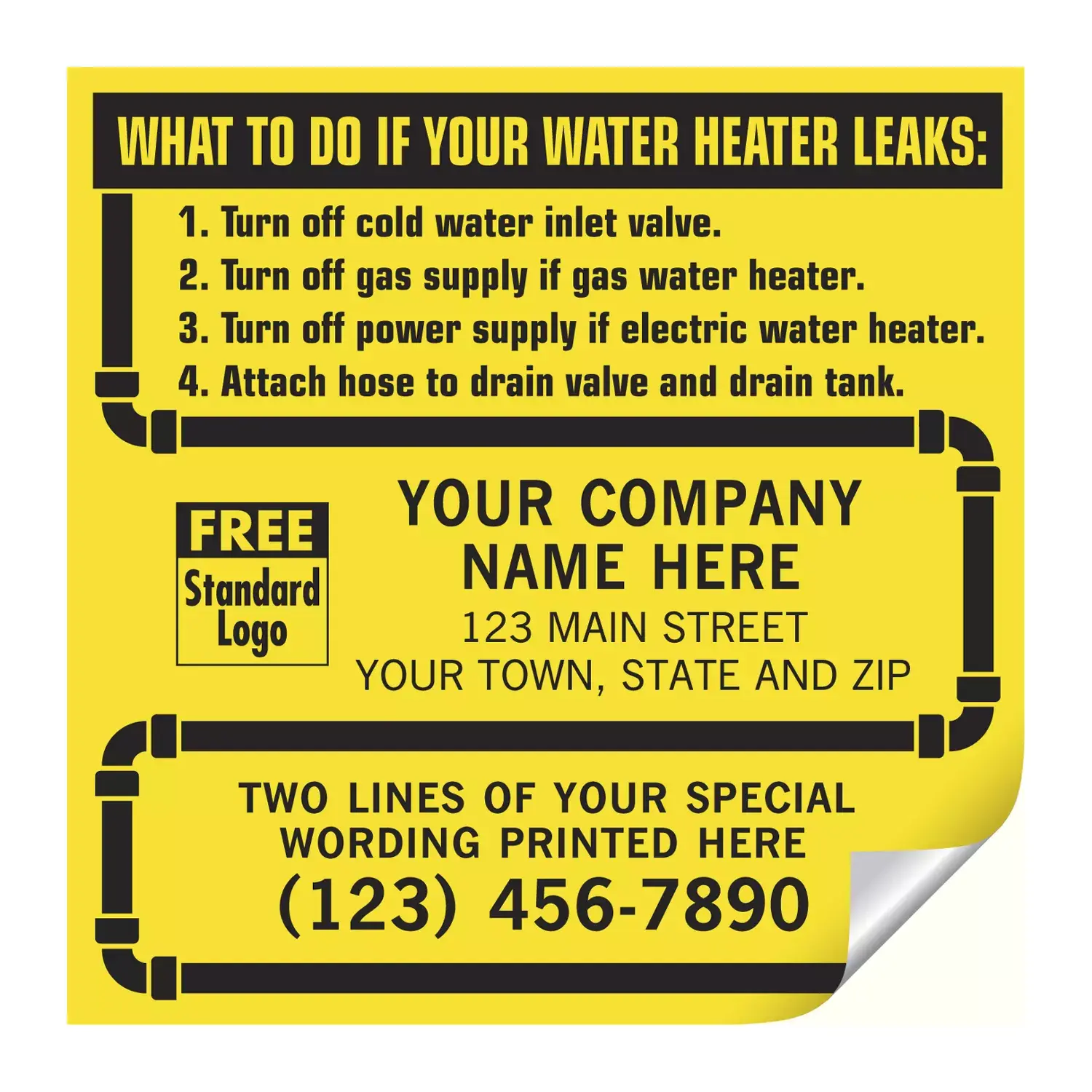CL15 - Water Heater Service Labels