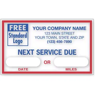 1690A - Static Cling Labels - Windshield  Labels: Next Service Due