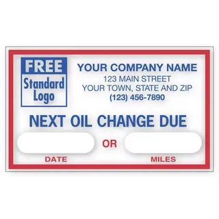 1690C - Static Cling / Windshield Labels: Next Oil Change Due