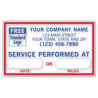 1690F - Static Cling / Windshield Labels: Service Performed At...