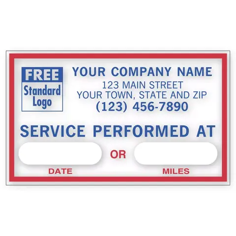 1690F - Static Cling / Windshield Labels: Service Performed At...