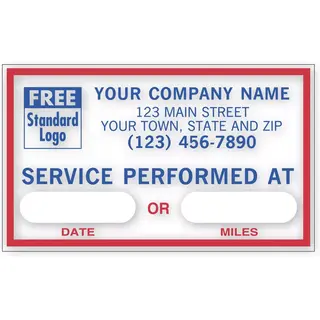 1690F - Static Cling / Windshield Labels: Service Performed At...