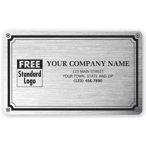 1522 - Weatherproof Plate Labels, Brushed Chrome