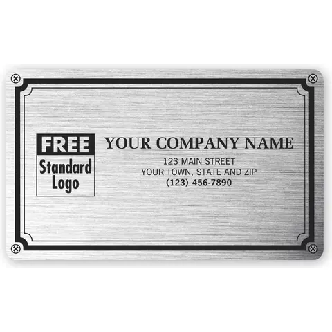 1522 - Weatherproof Plate Labels, Brushed Chrome