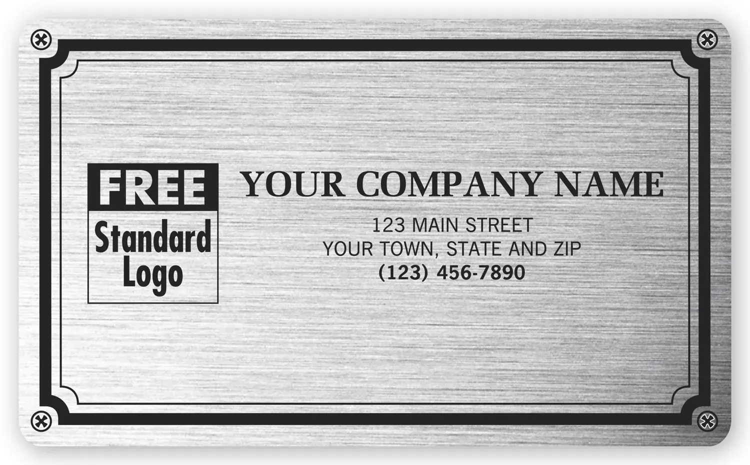 1522 - Weatherproof Plate Labels, Brushed Chrome