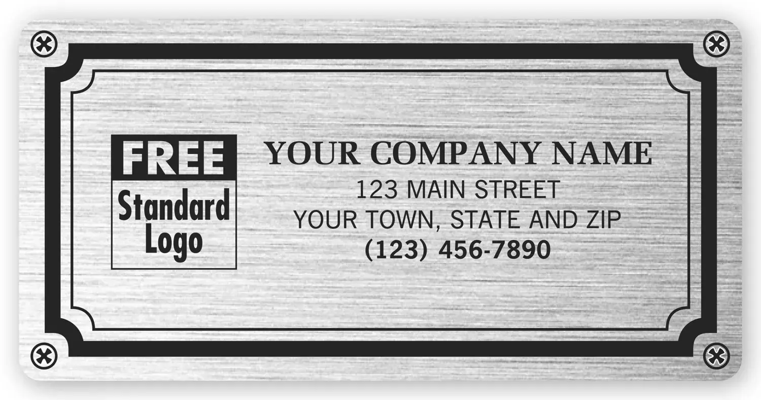 1521 - Weatherproof Plate Labels, Brushed Chrome