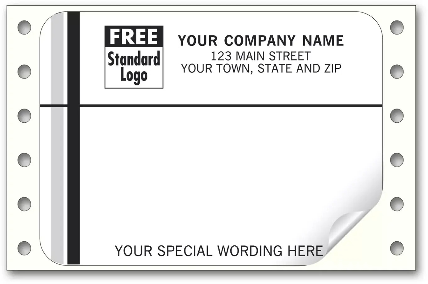 1236 - Continuous Mailing Labels, Black & White