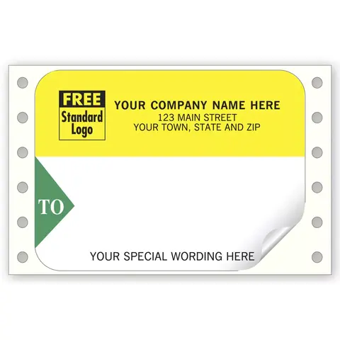 1286 - Continuous Mailing Labels, Yellow & Green