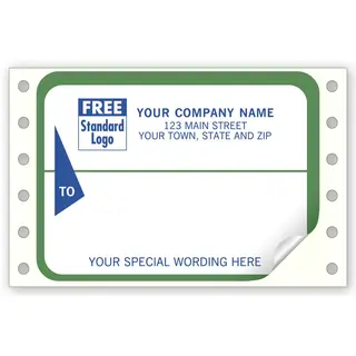 1287 - Continuous Mailing Labels, Green & White