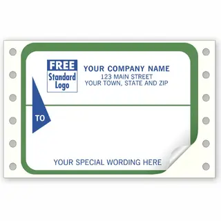 1287 - Continuous Mailing Labels, Green & White