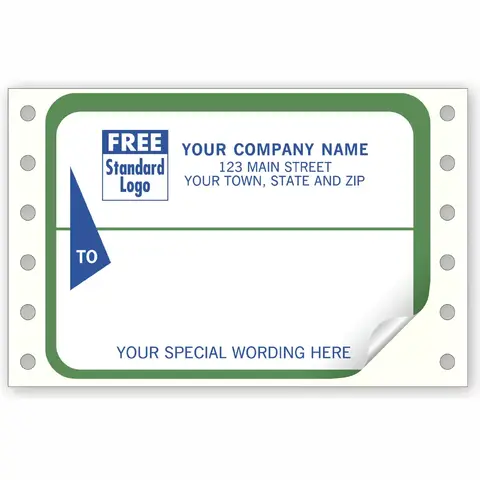 1287 - Continuous Mailing Labels, Green & White