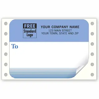 1290 - Continuous Mailing Labels, Blue & White