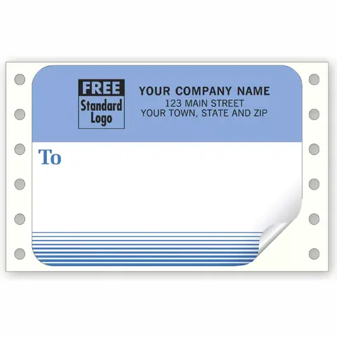 1290 - Continuous Mailing Labels, Blue & White