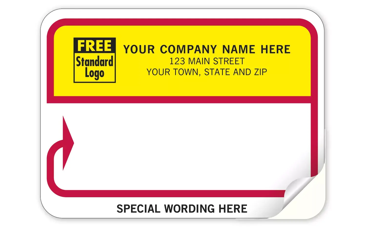 D213 - Continuous Mailing Labels, Red & Bright Yellow