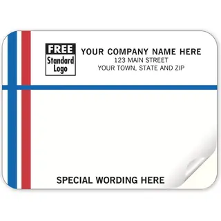 D216 - Continuous Mailing Labels, Blue & Red Lines