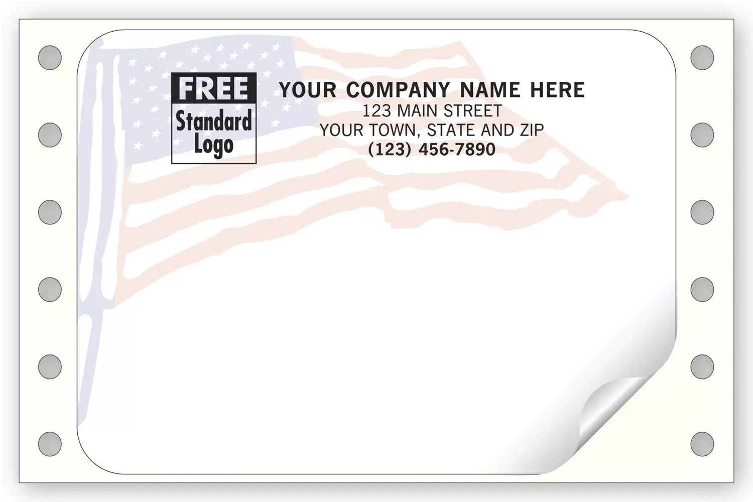 12780 - Continuous Mailing Labels, American Flag