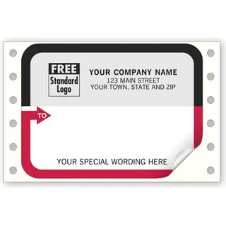 1289 - Continuous Mailing Labels, Black & Red Arrow