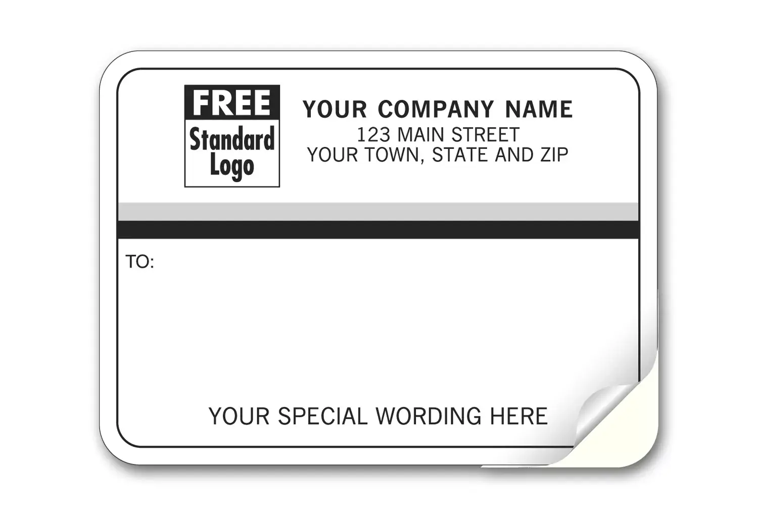 70 - Padded Mailing Labels, Black & White