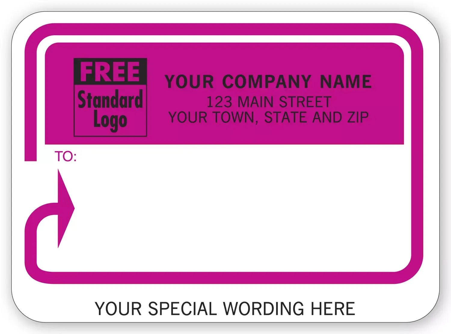 1207 - Padded Mailing Labels, Pink