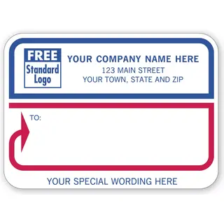 R74 - Mailing Label Rolls, Red & Blue