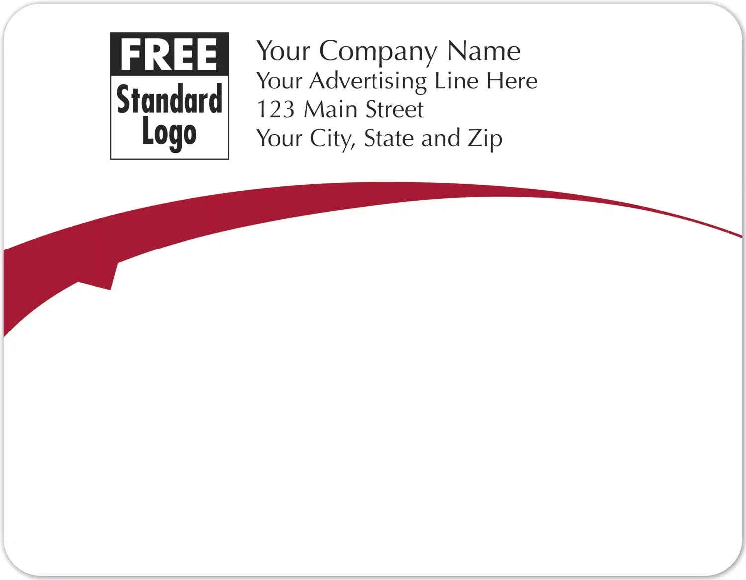 Custom mailing labels with red arch