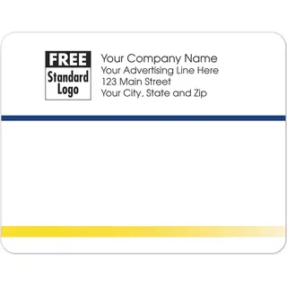Navy blue and yellow stripes mailing labels