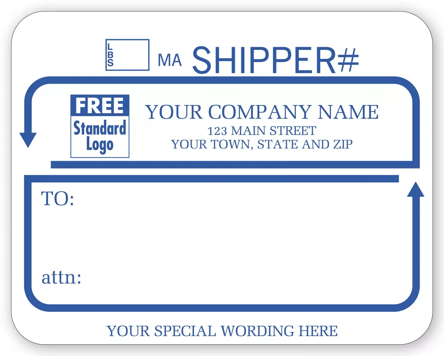 1546B - Customized UPS Labels, Blue, Padded