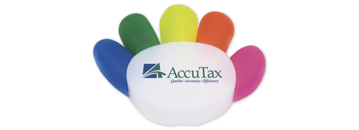 109527 - Custom Printed Hand with Five Colored Highlighters