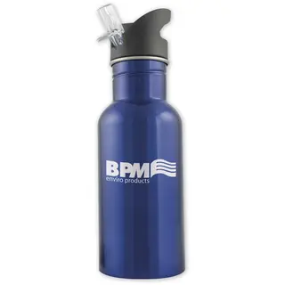 109655 - Custom Logo Stainless Steel Sport Bottles, Wide Mouth, 16 Oz.