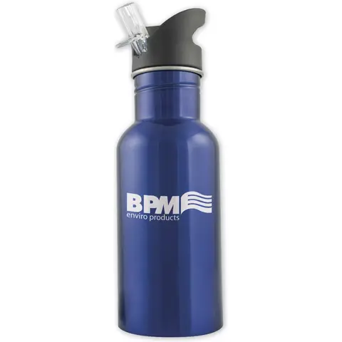 109655 - Custom Logo Stainless Steel Sport Bottles, Wide Mouth, 16 Oz.