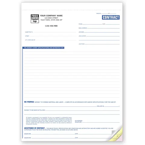 254 - Custom Printed Business Contracts