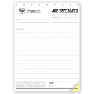 Personalized Job Estimate Printing