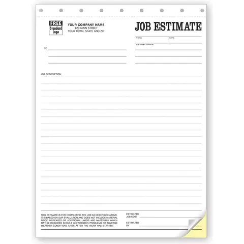 Personalized Job Estimate Printing