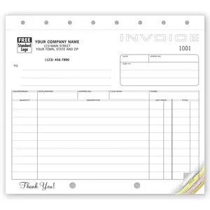105 - Compact Invoices Printed on Carbonless Paper