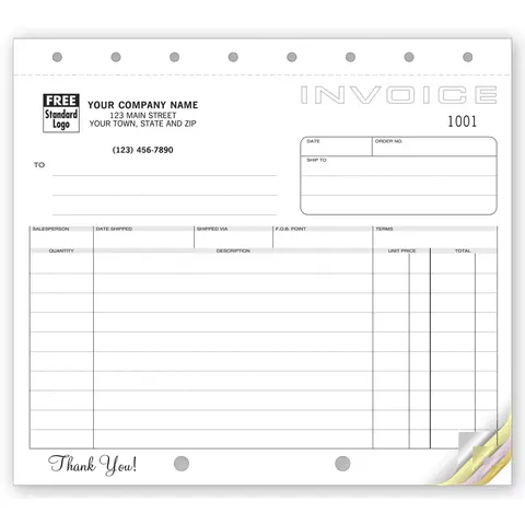 105 - Compact Invoices Printed on Carbonless Paper