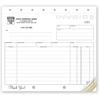 105 - Compact Invoices Printed on Carbonless Paper