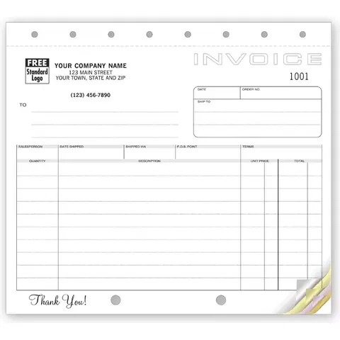 105 - Compact Invoices Printed on Carbonless Paper