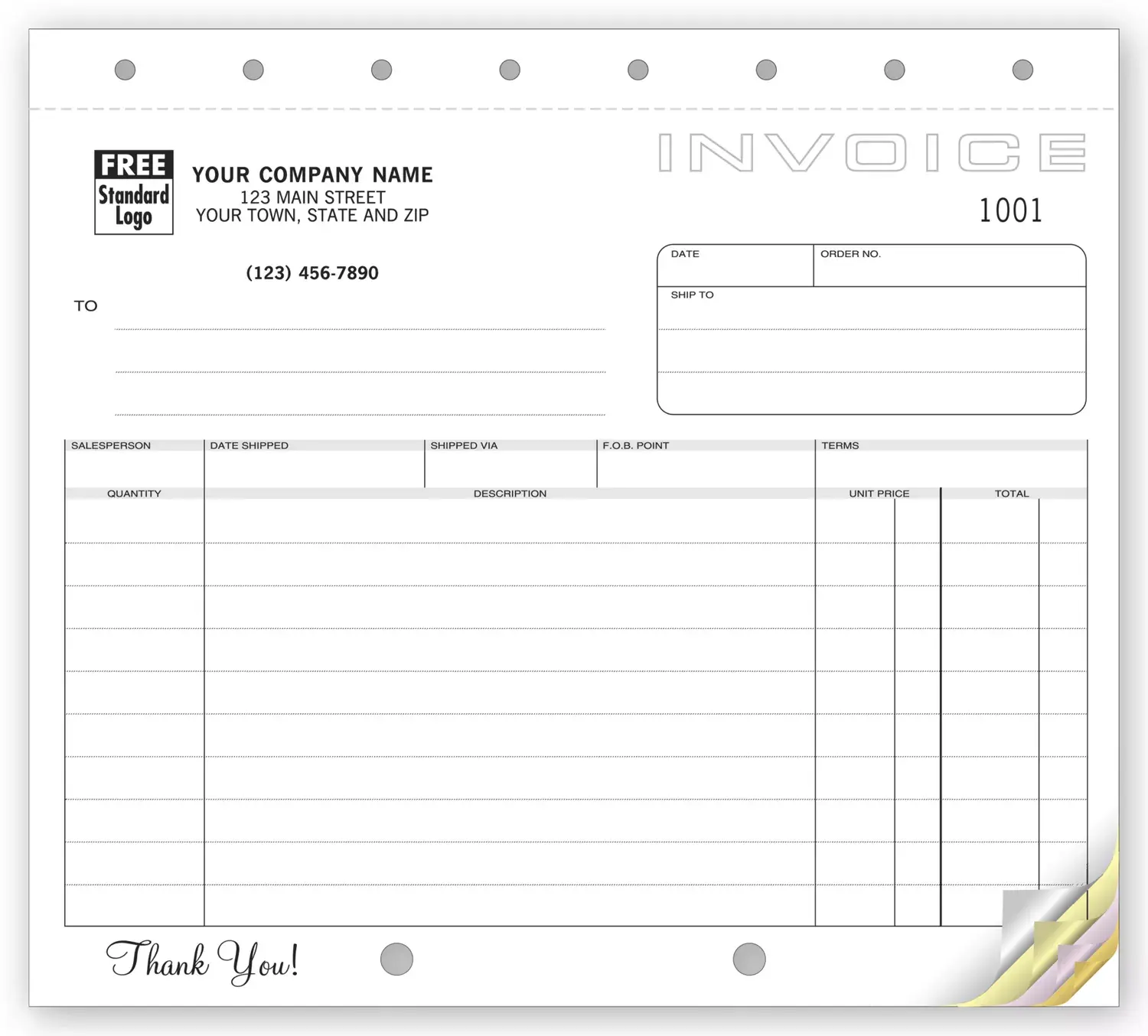 105 - Compact Invoices Printed on Carbonless Paper