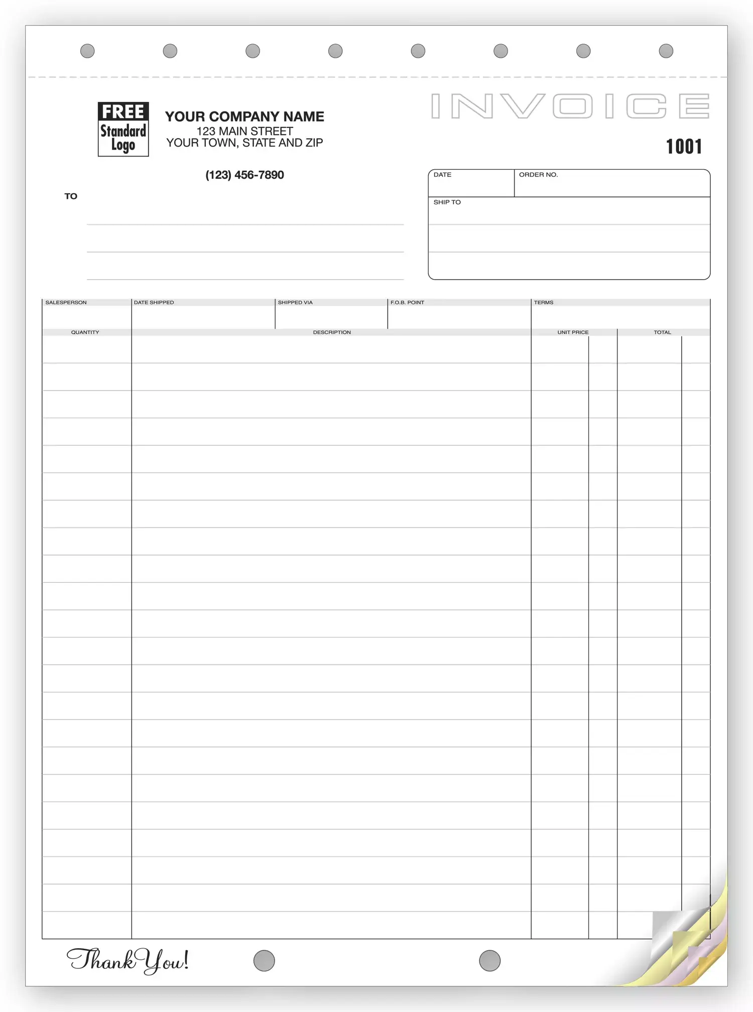 106 - Business Invoices, Carbonless Format