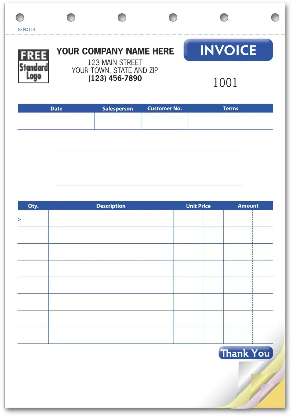 Compact Invoice with Copies
