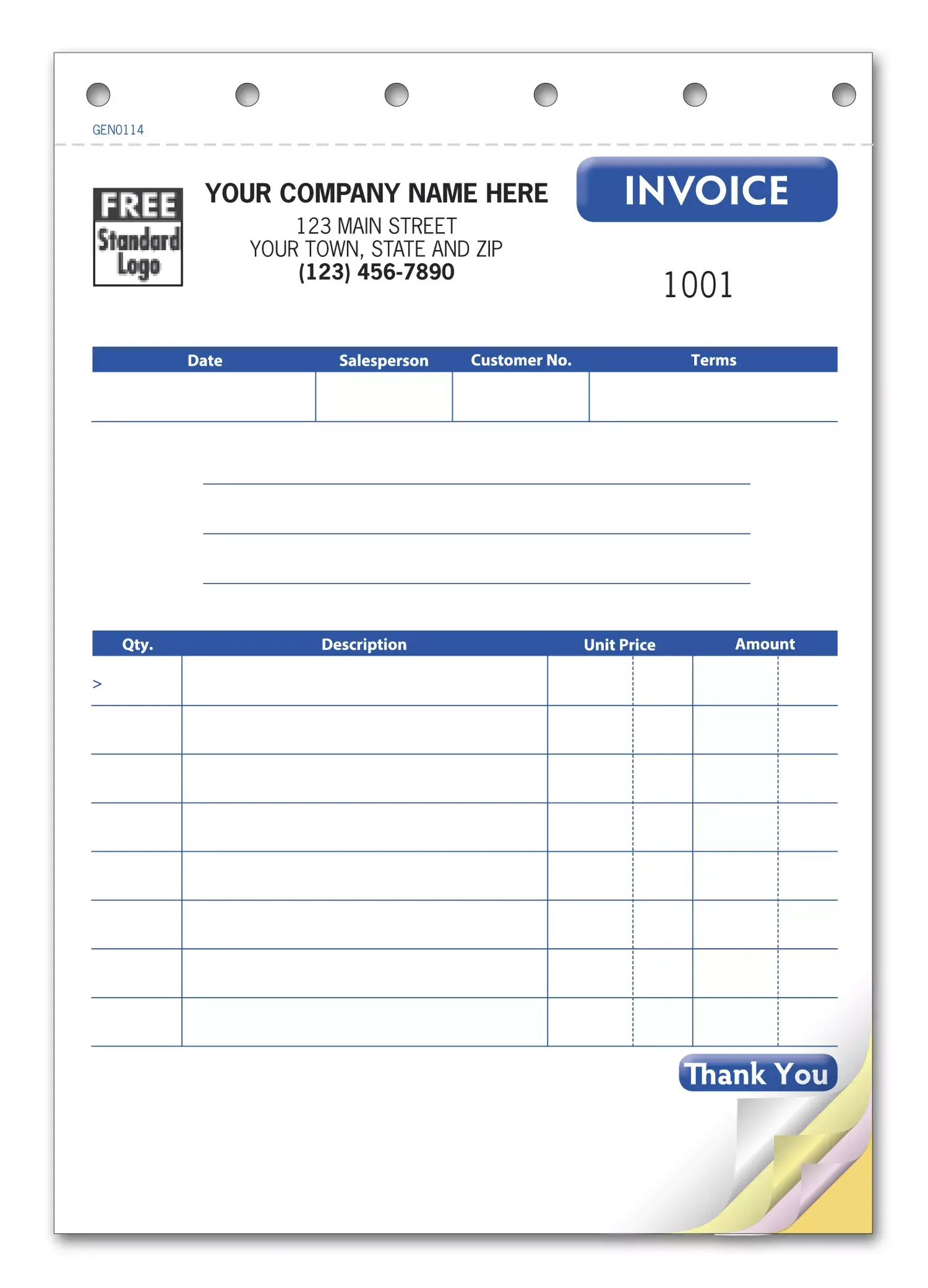 Compact Invoice with Copies