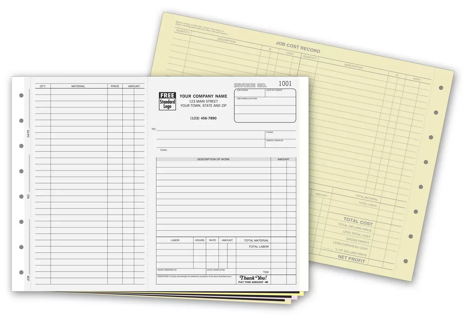 245 - Horizontal Carbon Copy Invoices