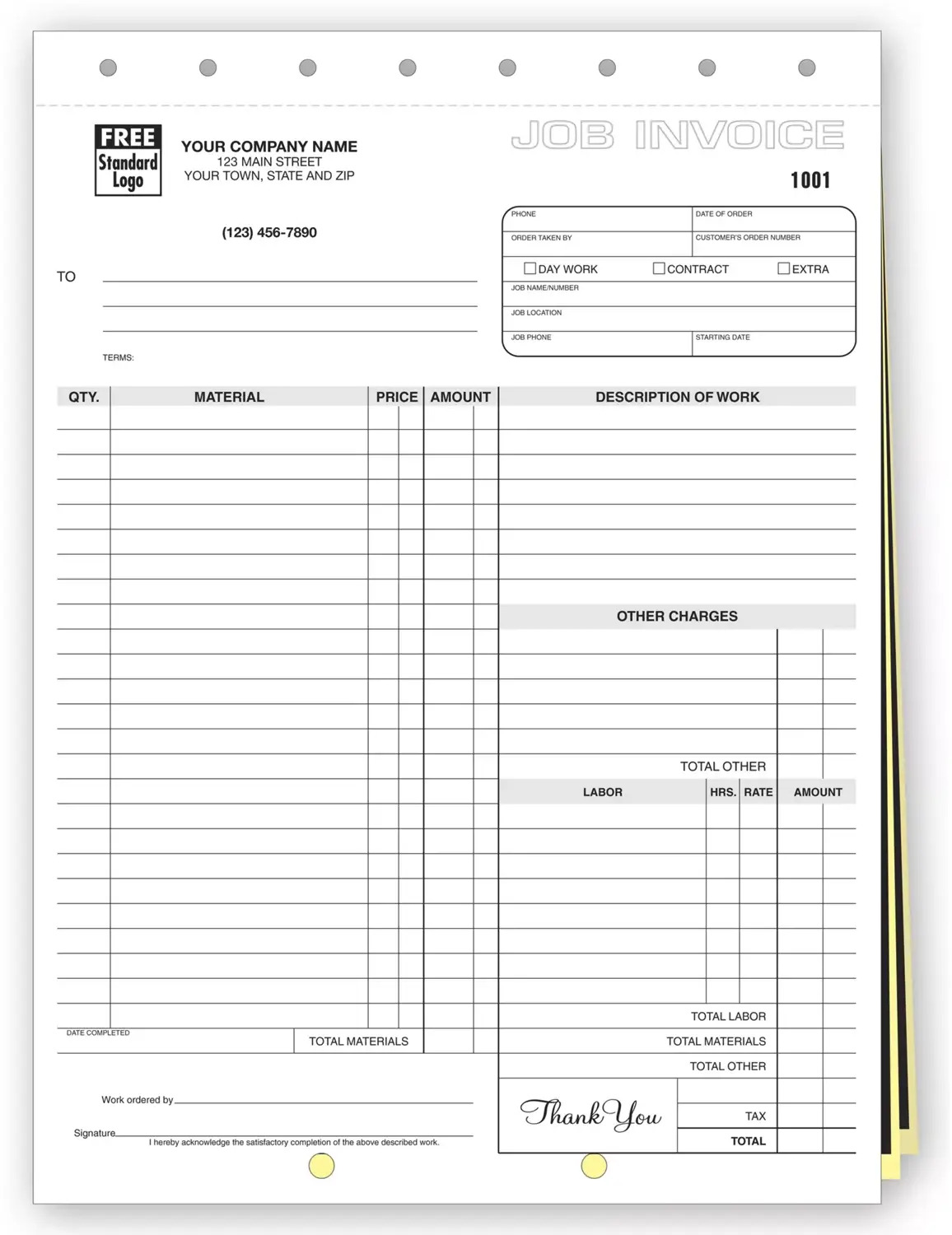 244 - Carbon Copy Job Invoices