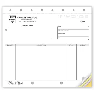 107 - Compact Carbonless Invoices, Unlined