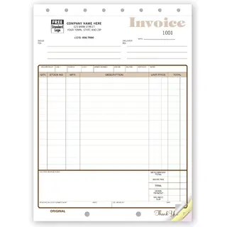 117 - Custom Printed Appliance or Furniture Invoices