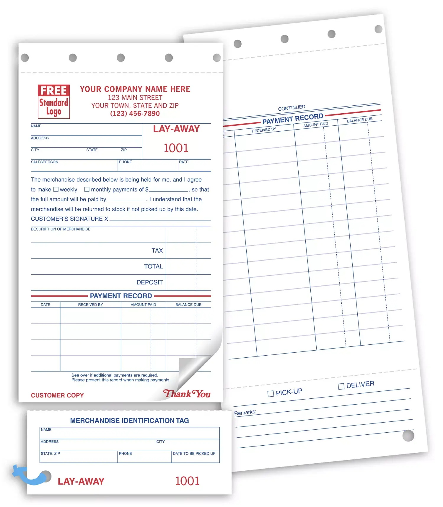 147 - Carbon Copy Lay-Away Forms