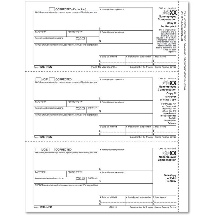 1099-NEC Tax Forms