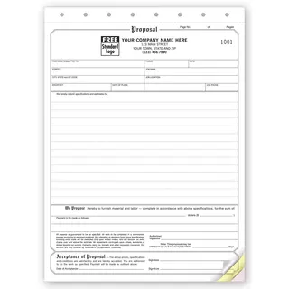 118 - Triplicate Proposals, Carbonless Format