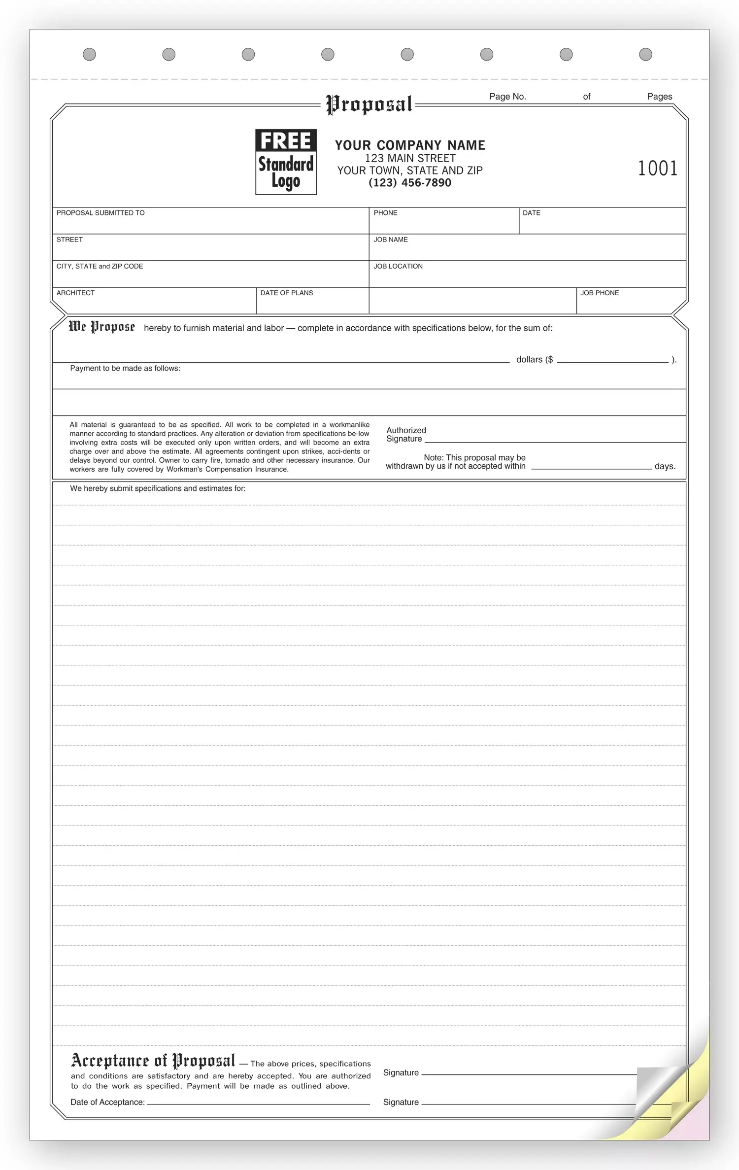 218 - Triplicate Proposals, Long Format