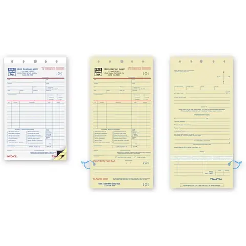 309 - TV Repair Invoices, with Carbon Copy